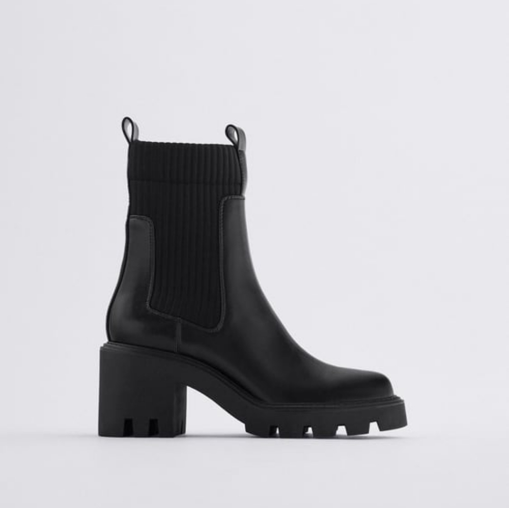 Zara lug sole chunky platform sock boots - Picture 4 of 4